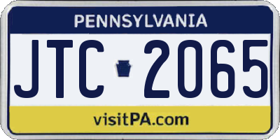 PA license plate JTC2065