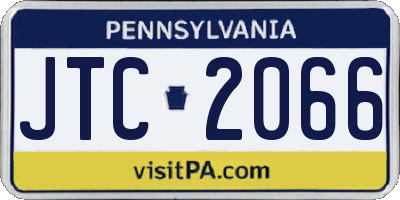 PA license plate JTC2066