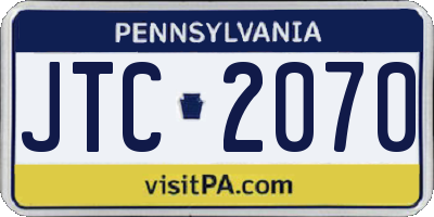 PA license plate JTC2070