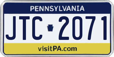 PA license plate JTC2071