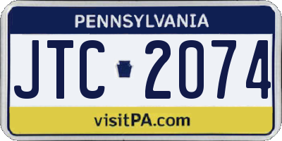 PA license plate JTC2074