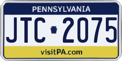 PA license plate JTC2075
