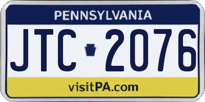 PA license plate JTC2076