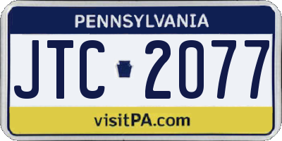 PA license plate JTC2077