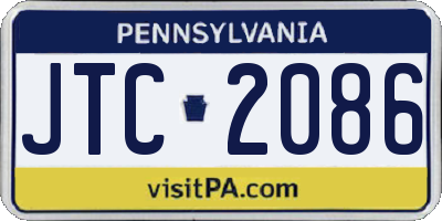 PA license plate JTC2086