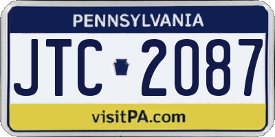 PA license plate JTC2087