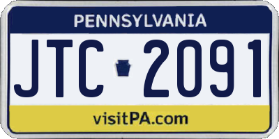 PA license plate JTC2091