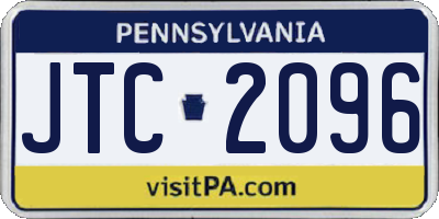 PA license plate JTC2096