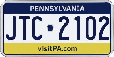 PA license plate JTC2102