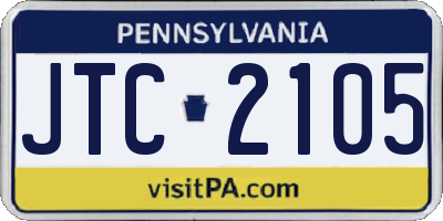 PA license plate JTC2105