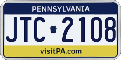 PA license plate JTC2108