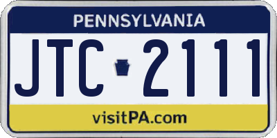 PA license plate JTC2111