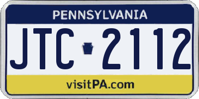PA license plate JTC2112