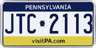 PA license plate JTC2113