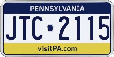 PA license plate JTC2115