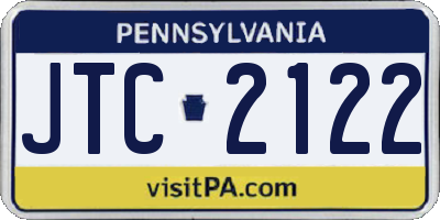 PA license plate JTC2122