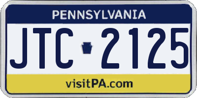 PA license plate JTC2125