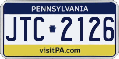 PA license plate JTC2126