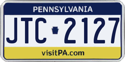 PA license plate JTC2127