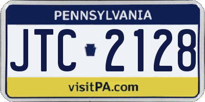 PA license plate JTC2128
