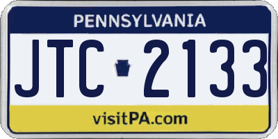 PA license plate JTC2133