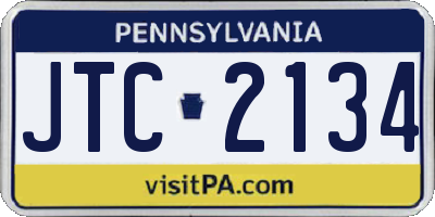 PA license plate JTC2134