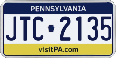 PA license plate JTC2135