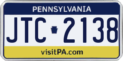 PA license plate JTC2138