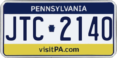 PA license plate JTC2140