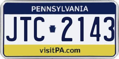 PA license plate JTC2143