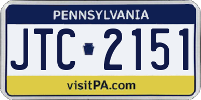 PA license plate JTC2151