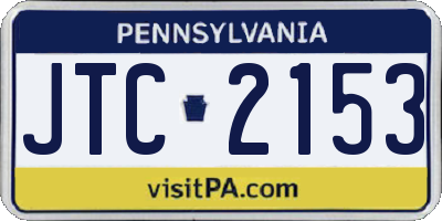 PA license plate JTC2153