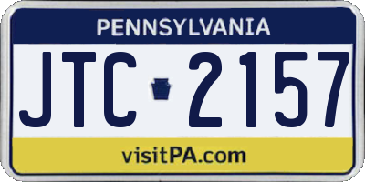 PA license plate JTC2157