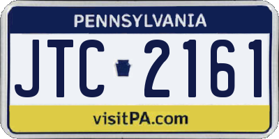 PA license plate JTC2161