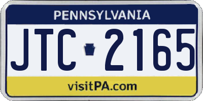 PA license plate JTC2165