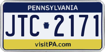 PA license plate JTC2171