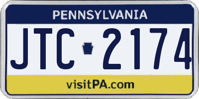 PA license plate JTC2174