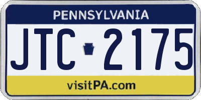 PA license plate JTC2175
