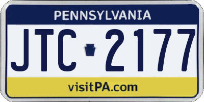 PA license plate JTC2177
