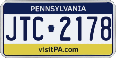 PA license plate JTC2178