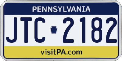 PA license plate JTC2182