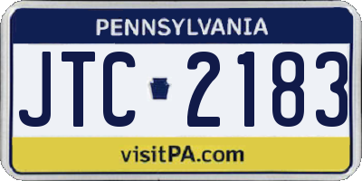 PA license plate JTC2183