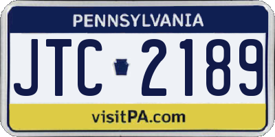 PA license plate JTC2189