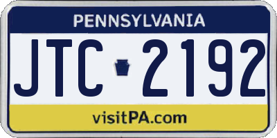 PA license plate JTC2192