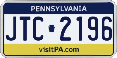 PA license plate JTC2196