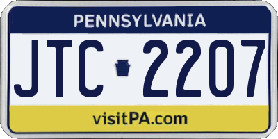 PA license plate JTC2207