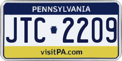 PA license plate JTC2209