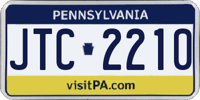 PA license plate JTC2210