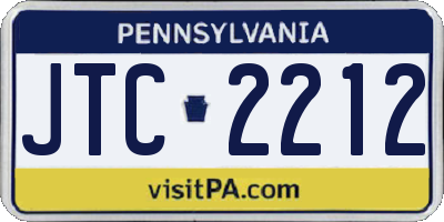 PA license plate JTC2212