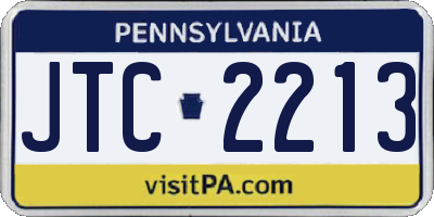 PA license plate JTC2213